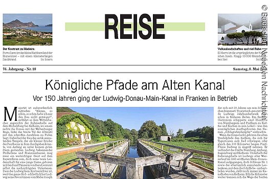 Artikel zum Ludwig-Donau-Main-Kanal, 8. Mai 2021