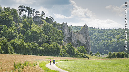 Naturpark Altmühltal, Radler am Burgsteinfelsen