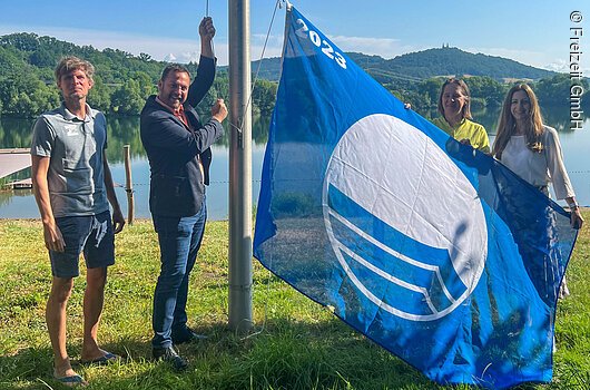 Hissen der Blauen Flagge 2023 am Bad Staffelsteiner Ostsee