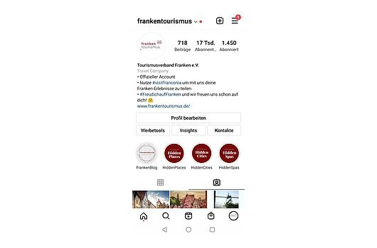 Instagram-Account "FrankenTourismus" (Stand 13. Oktober 2021)