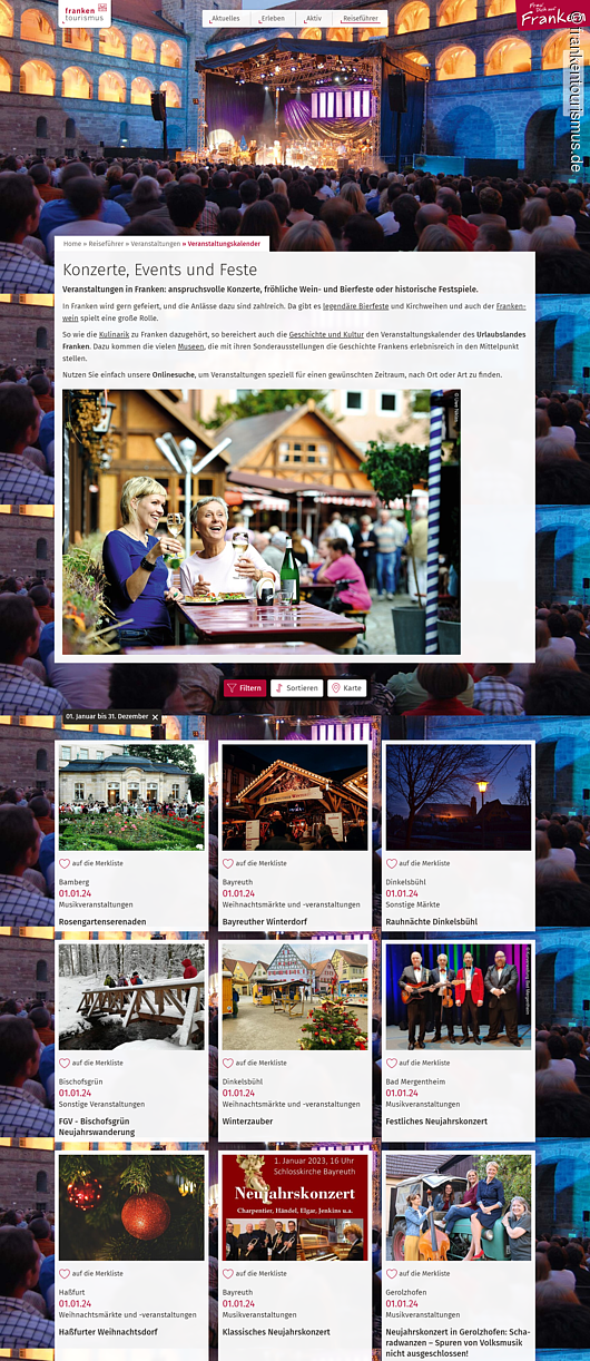 Veranstaltungskalender auf www.frankentourismus.de