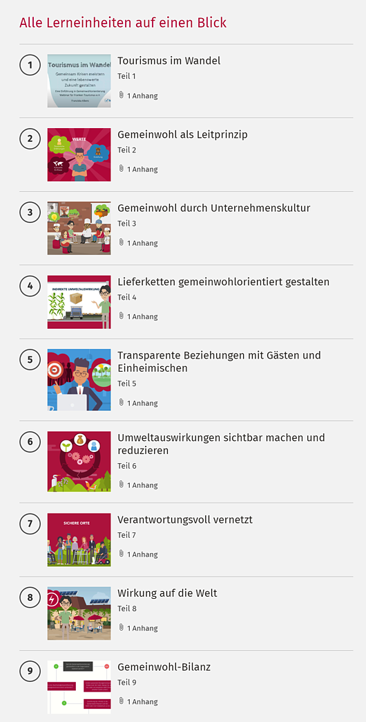 Themenübersicht Kurs "Gemeinwohl-Ökonomie"