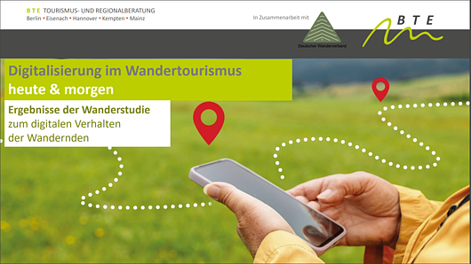 Studien-Titel "Digitalisierung im Wandertourismus" (BTE, März 2024)