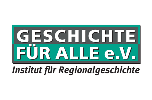 Geschichte für Alle Logo mit dem Text „GESCHICHTE FÜR ALLE e.V. Institut für Regionalgeschichte“ in Groß- und Kursivschrift
