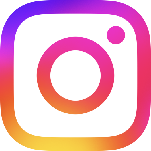 Instagram-Logo in einem quadratischen Rahmen mit Farbverlauf von Lila über Pink zu Gelb, Kamera-Symbol in der Mitte
