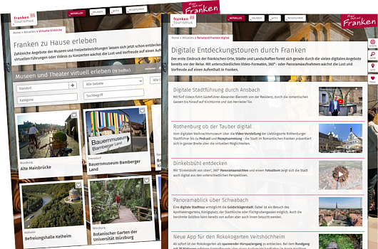 Präsentation digitaler Angebote auf www.frankentourismus.de